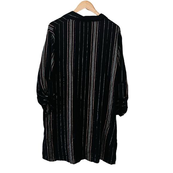 Elan Melon Multicolored Striped Button Up Oversized Shirt Size M Medium NWT - Picture 2 of 6